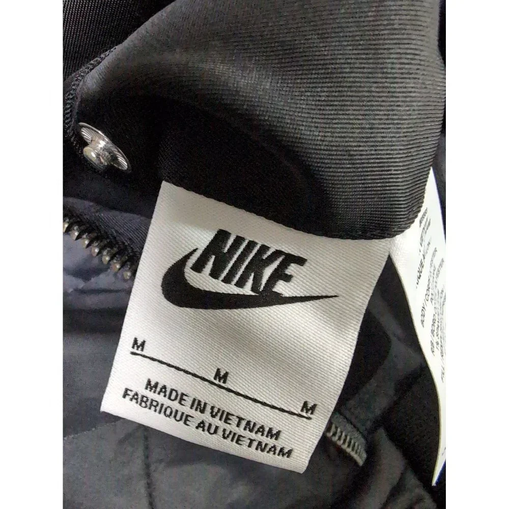 NIke Reversible Bomber Jacket Womens M‎ Black Loose Fit Full Zip